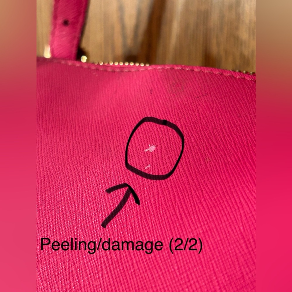 Michael Kors Textured Saffiano Pink Leather Jet Set Tote - Picture 8 of 13